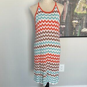 NWT C&C California Orange Zigzag Open-weave Sweater Dress/Coverup XL